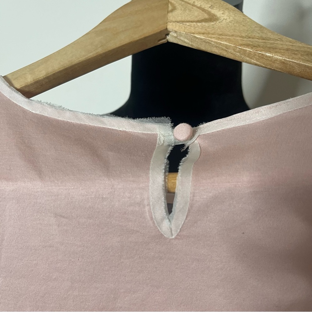 Women’s Ipekyol Blush Pink Jeweled Puma Cotton‎ Sleeveless Sheer Top Tank Sz S - Picture 7 of 9